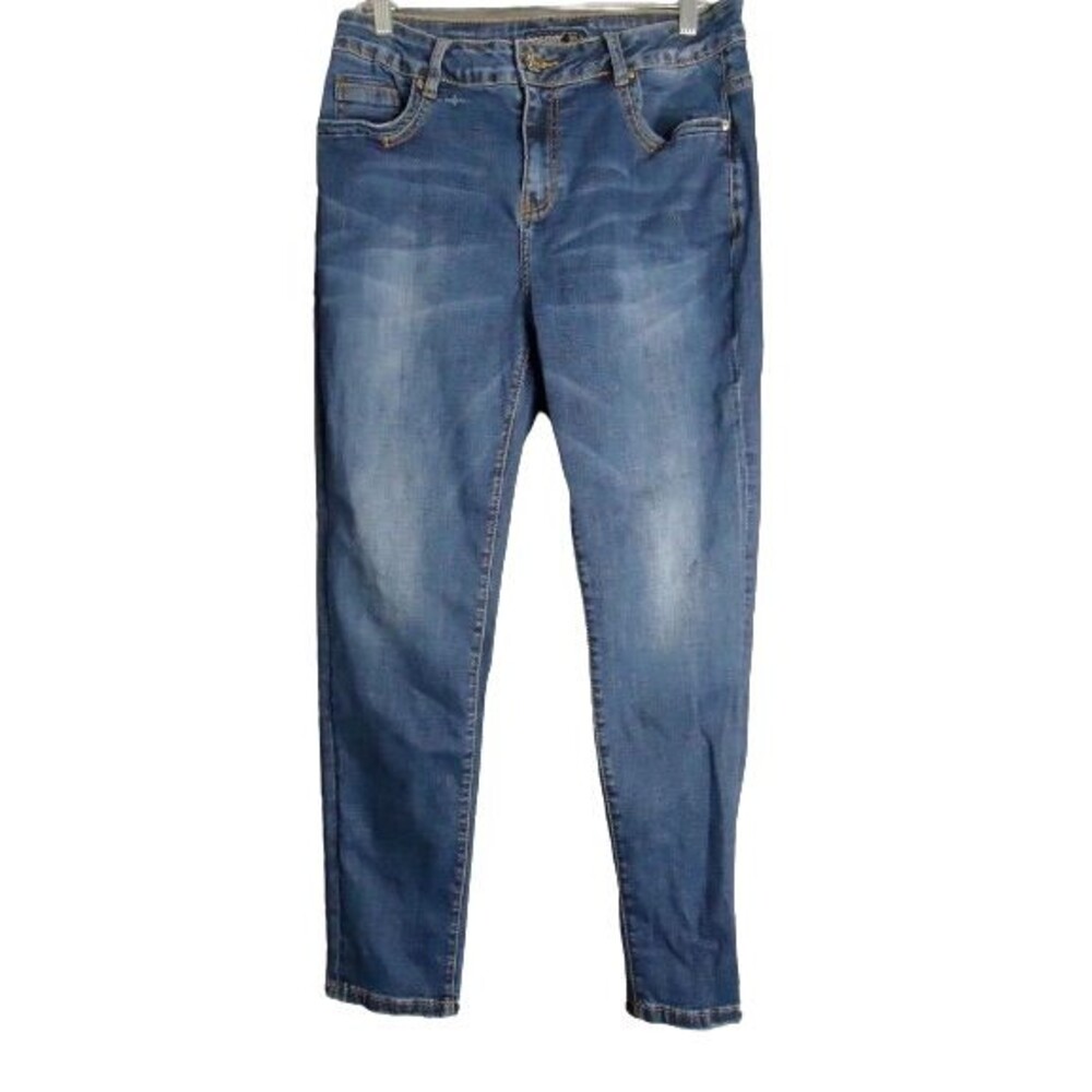 Lolo Blues Fashion Jeans Distressed High Rise Skinny Dark Wash 30"x 28"